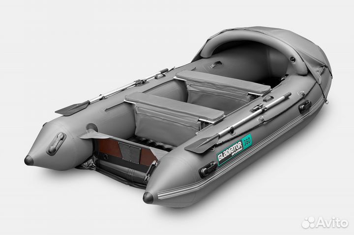 Лодка Gladiator E380PRO Темно-серая