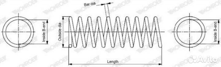Monroe SP3491 Пружина подвески задн ford: focus 1
