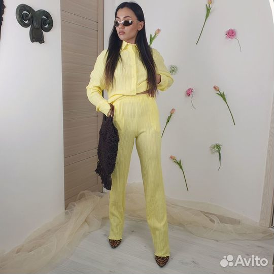 Жатые брюки fashion