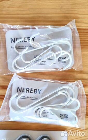 Полка Nereby IKEA, крючки Hultarp, Grundtal