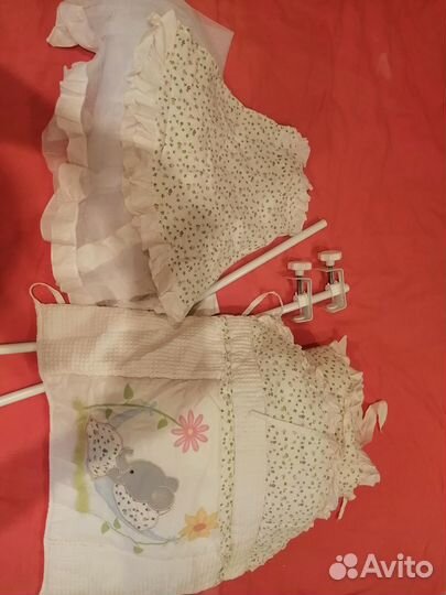 Бортики в детскую кроватку и балдахин