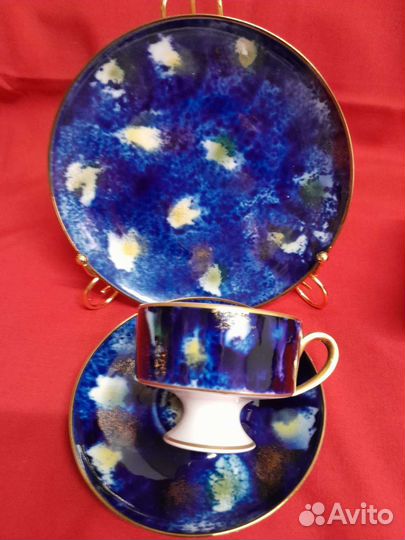 Чайные кобальтовые тройки Германия