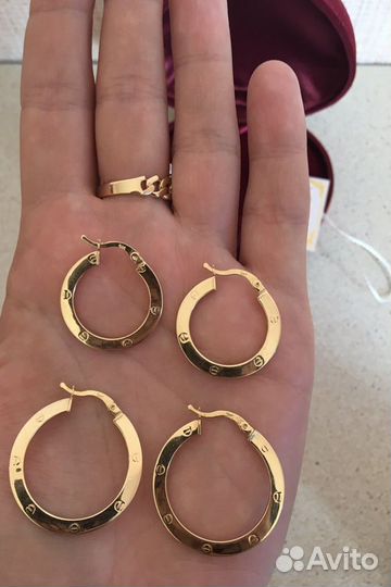 Золотые серьги Cartier