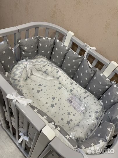 Детская кроватка трансформер с маятником