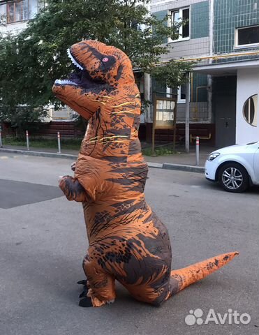 Надувной костюм динозавр