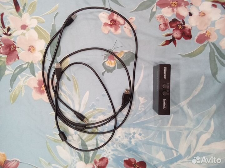 Переключатель USB 2.0 на 2 порта + 2 Кабеля USB