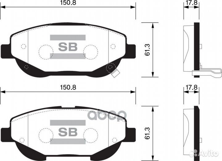 SP1579 колодки дисковые передние Toyota Avensi