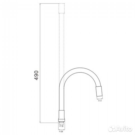 Гибкий излив кухон. смесит. серый Savol S-CG04L