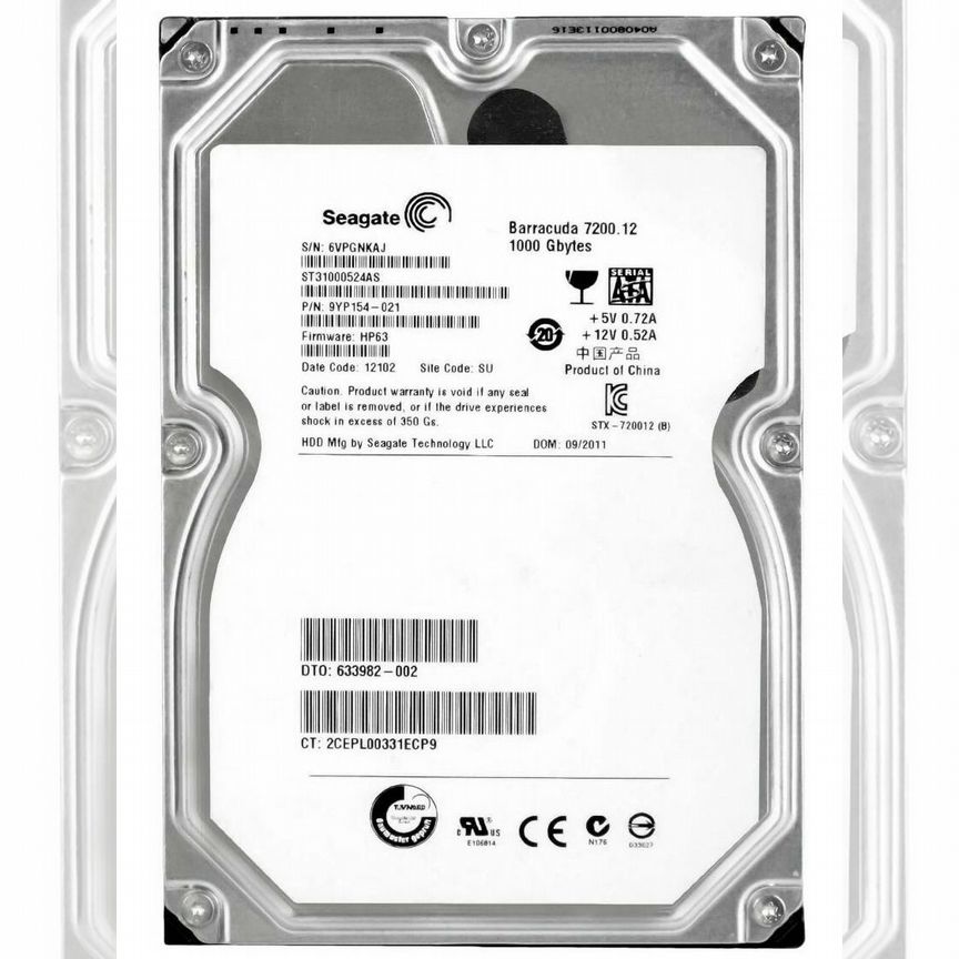 [633982-002] Жесткий Диск Hp 1tb Sata3 3,5" Hdd 633982-002