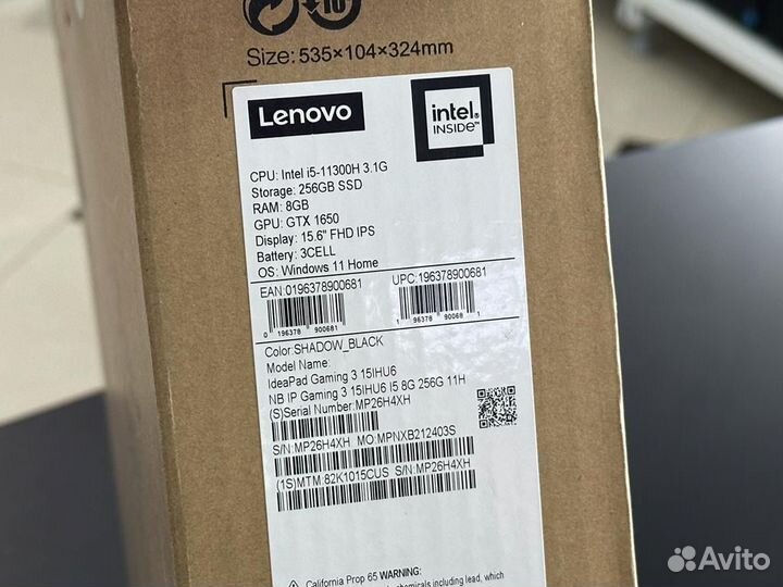 Ноутбук новый gtx 1650/i5-11300H/15.6 IPS