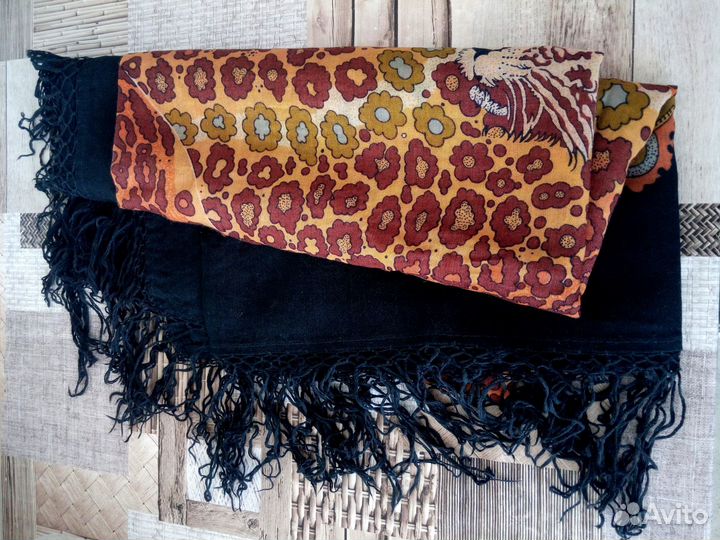 Павлопосадский платок-шаль, шерсть, 140х140 см