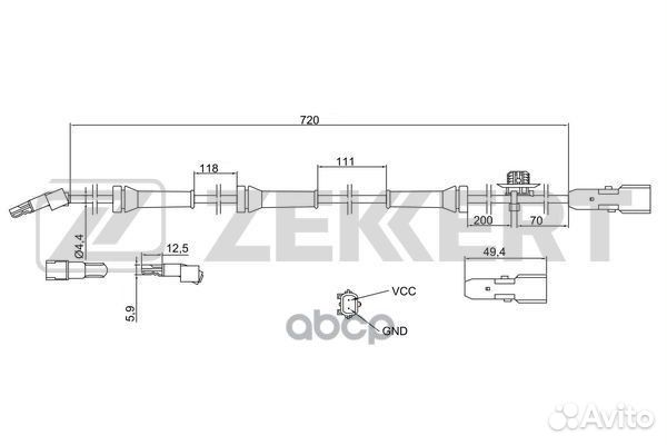 Датчик ABS передн. Renault Scenic II 03- Grand