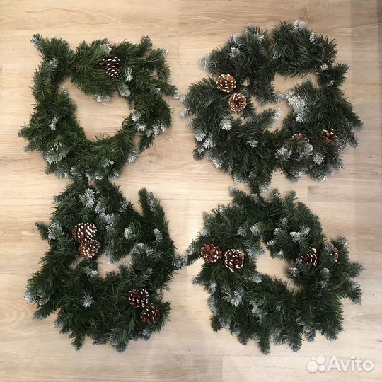 Хвойная гирлянда с натуральными шишками