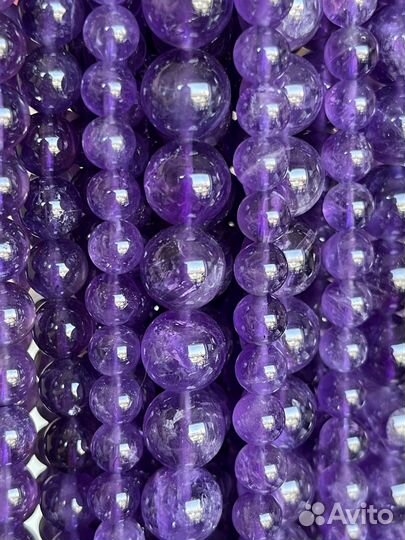 Натуральные бусины аметиста