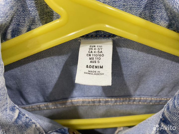 Джинсовая куртка H&M для девочки на рост 110 см