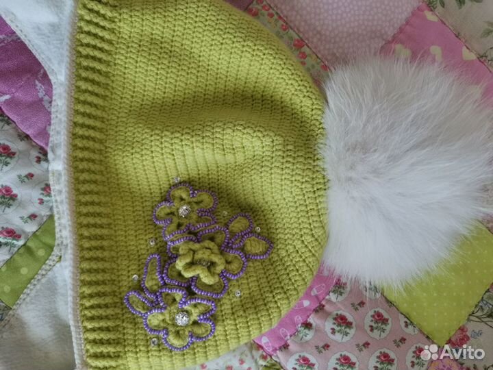 Шапка ручной работы, шерсть мериноса, натуральный