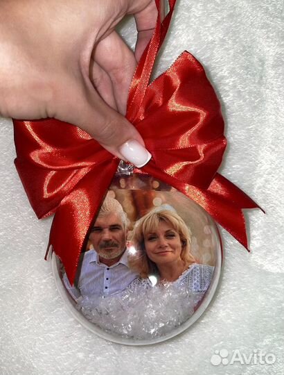 Новогодние ёлочные шары с фото