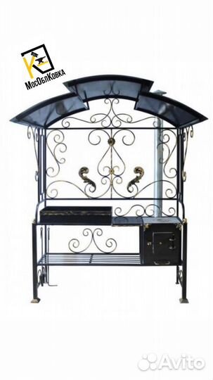 Мангал дачный с крышей
