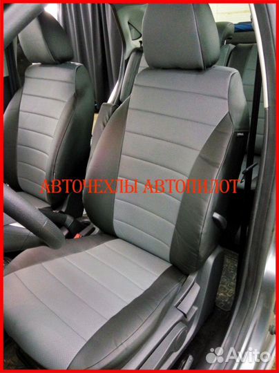 Чехлы Автопилот LADA Vesta из экокожи чёрно-серые