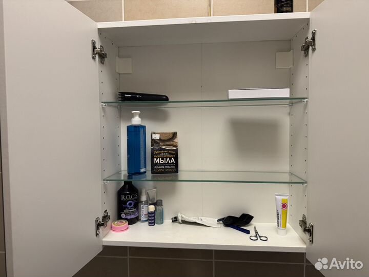 Шкафчик для ванной навесной с зеркалом 60х60х20