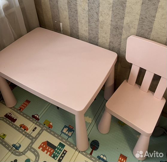 Детский стол и стул IKEA маммут