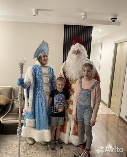 Настоящие Дед мороз и снегурочка на дом,сад,школ