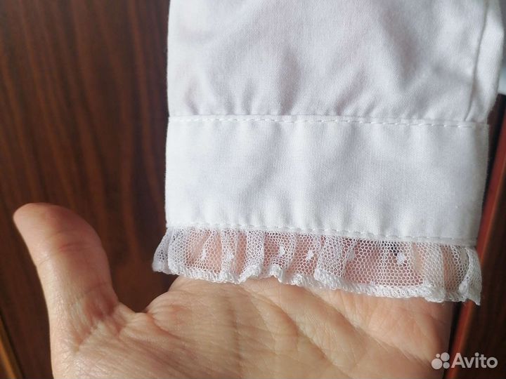 Школьная блузка белая и юбка синяя 128