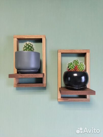 Полка для кактуса, полка для кашпо, вазы