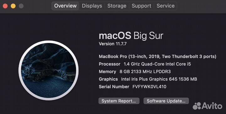 Продам Macbook pro 2019 Touchbar 13 256gb