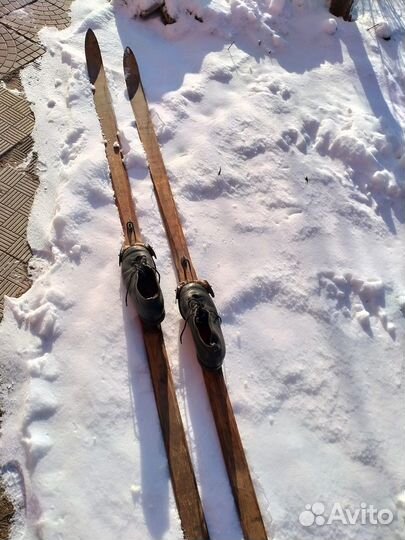 Лыжи деревянные, солдатские