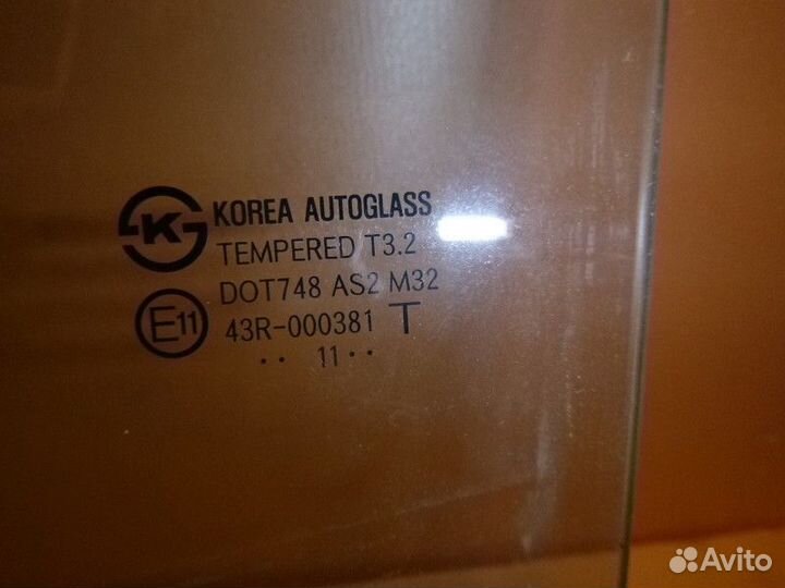 Стекло двери задней левой hyundai solaris 2010