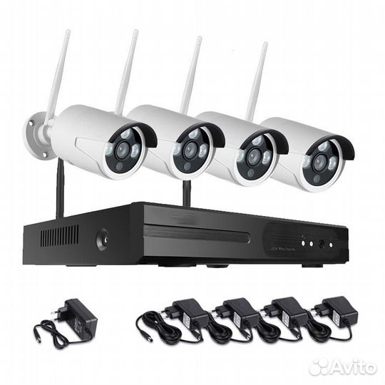 Mega Vision WiFi 4 камеры +монитор NVR KIT