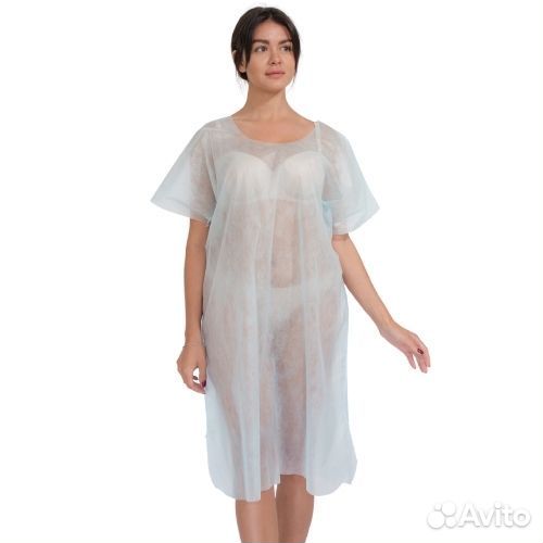 Рубашка д/роженицы смс 20гр/м2 голубой №10 нефрит