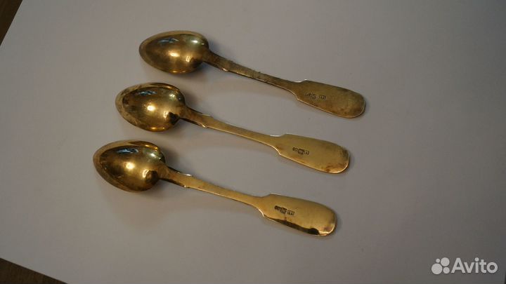Три столовых ложки из серебра 84 пр