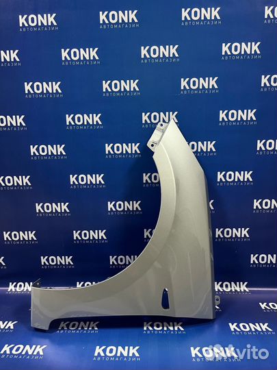 Левое серебристое крыло на Солярис 2010-2017 с пов