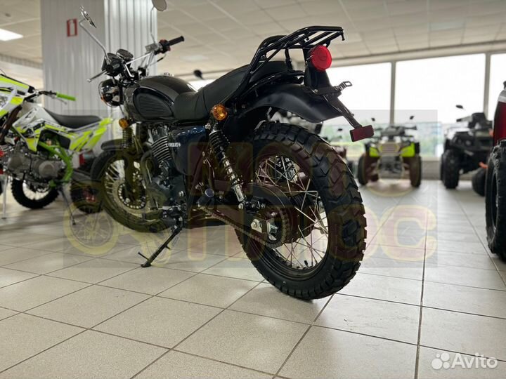 Мотоцикл Combat Scrambler 400 серо-синий