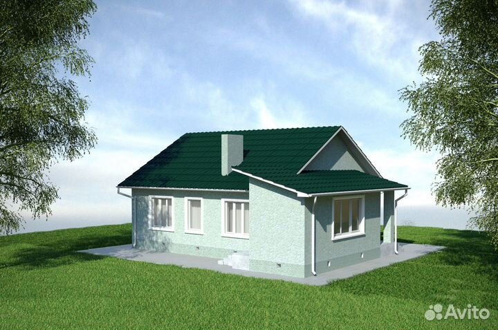 Альбом Проект одноэтажного дома с террасой - 74 м2