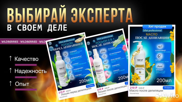 Инфографика для маркетплейсов, дизайн карточек WB