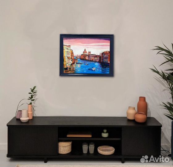 Картина маслом Венеция холст 30 на 24 см