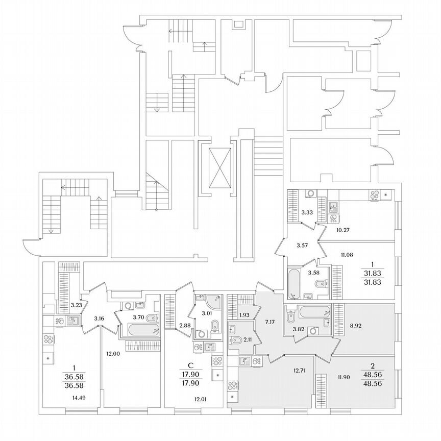 2-к. квартира, 48,6 м², 1/9 эт.