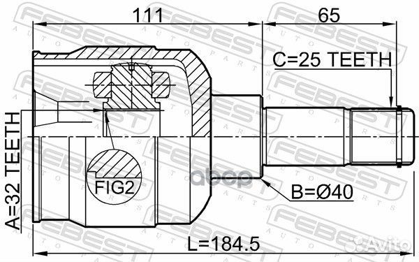 ШРУС внутренний 32X40X25 chrysler sebring (JR)