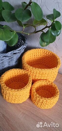 Корзины из трикотажной пряжи