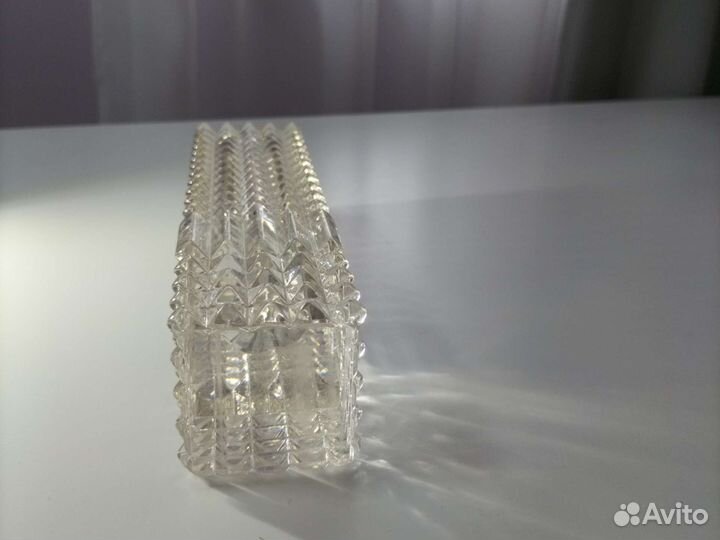 Ваза прозрачное белое стекло СССР