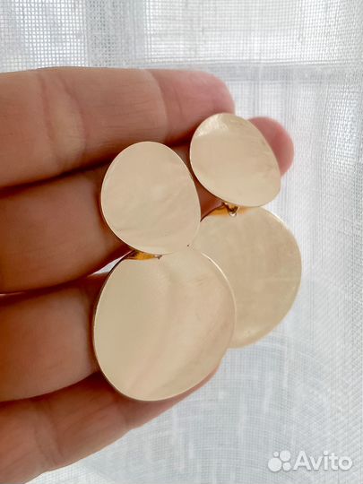Серьги-диски геометрические женская бижутерия