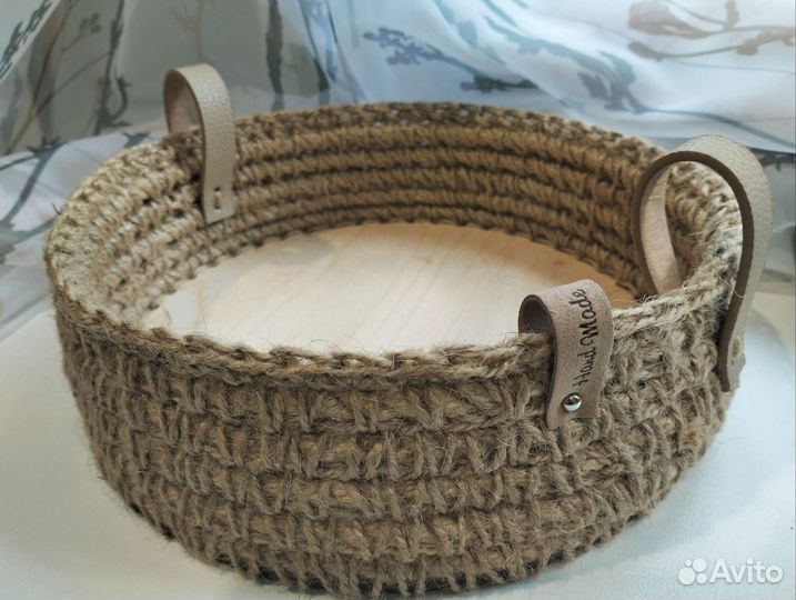 Корзина - поднос из джута