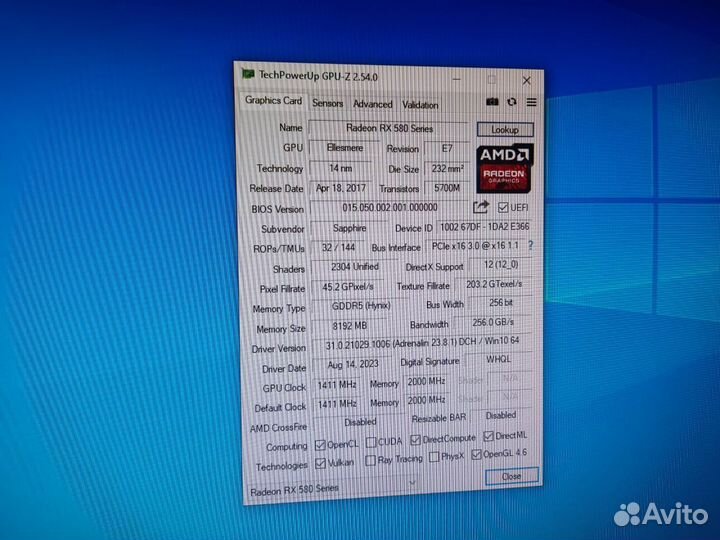 Sapphire rx 580 nitro+ 8gb Полноценная/игровая