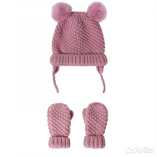 Шапка и варежки для девочки zara новые