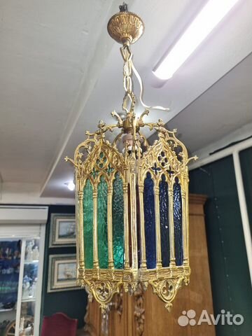 Антикварная бронзовая люстра. Европа