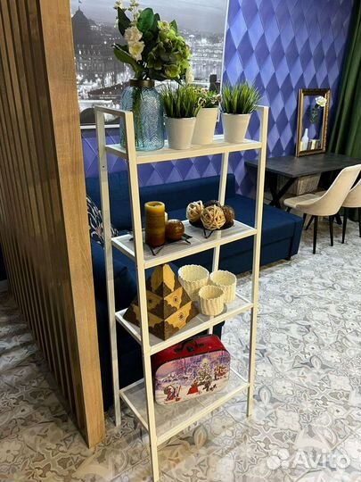 Стеллаж этажерка IKEA белая металл