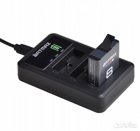 Комплект 2 акб + тройное зарядное для GoPro 8 7 6